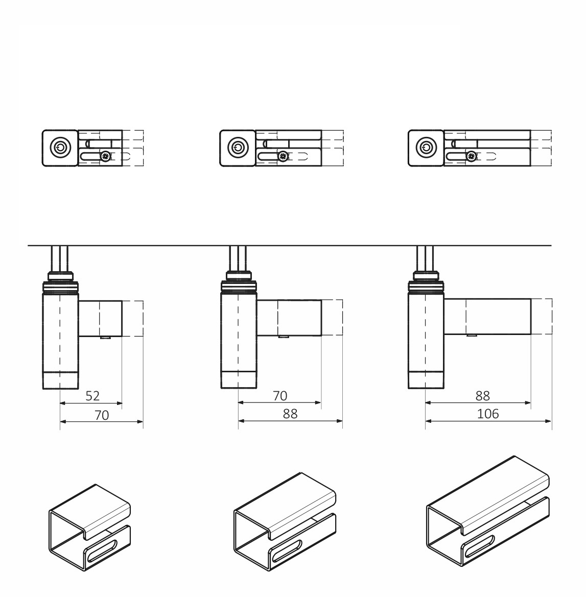 <p>M - gerades Kabel ohne Stecker mit Kabelblende (Standardlänge Kabelblende: 52-70mm)</p>
